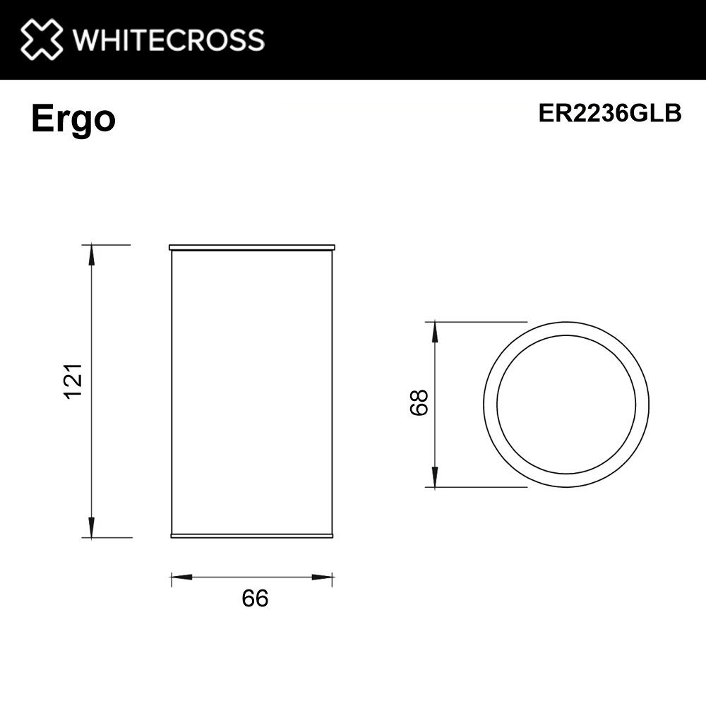 Стакан настольный WHITECROSS Ergo ER2236GLB (брашированное золото)