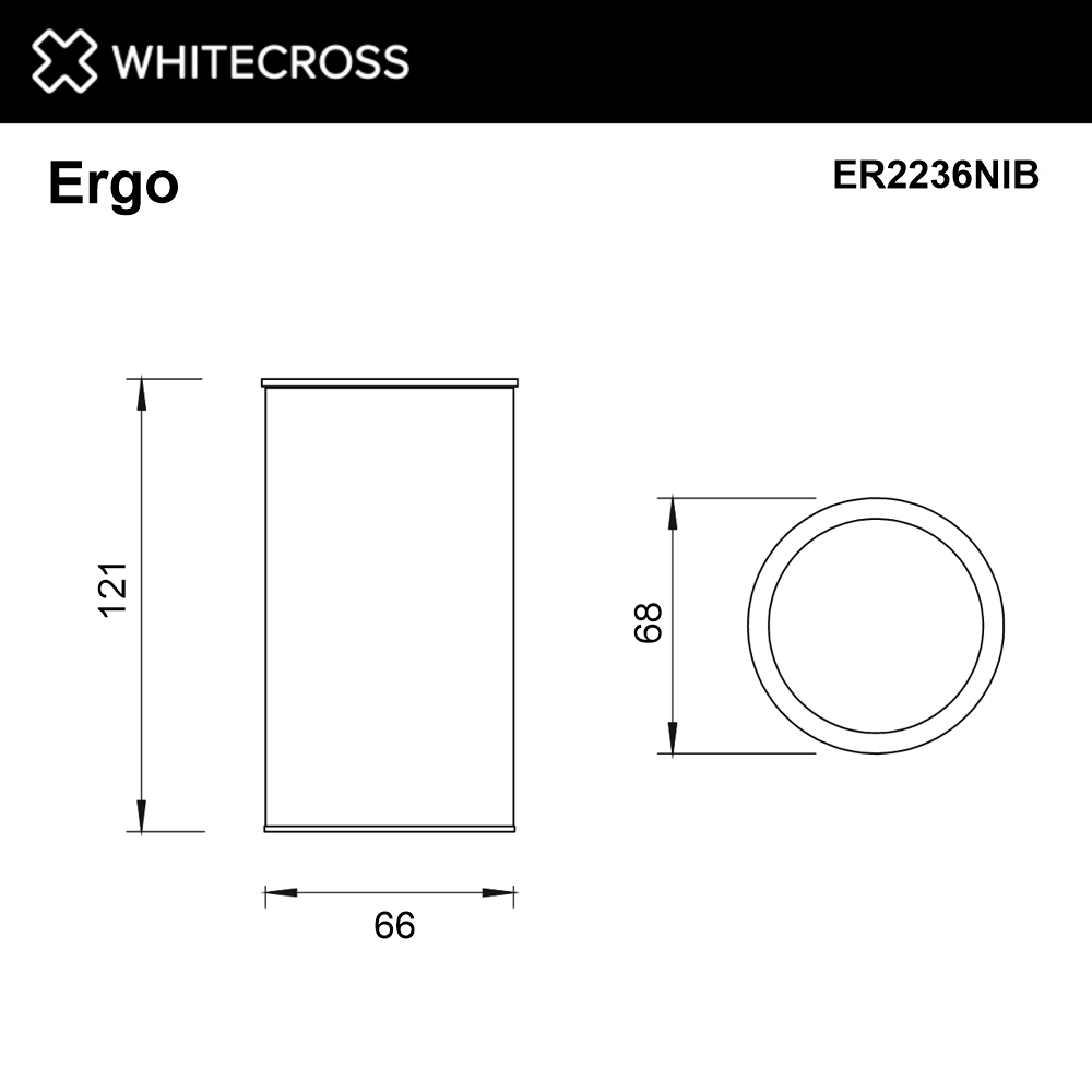 Стакан настольный WHITECROSS Ergo ER2236NIB (брашированный никель)