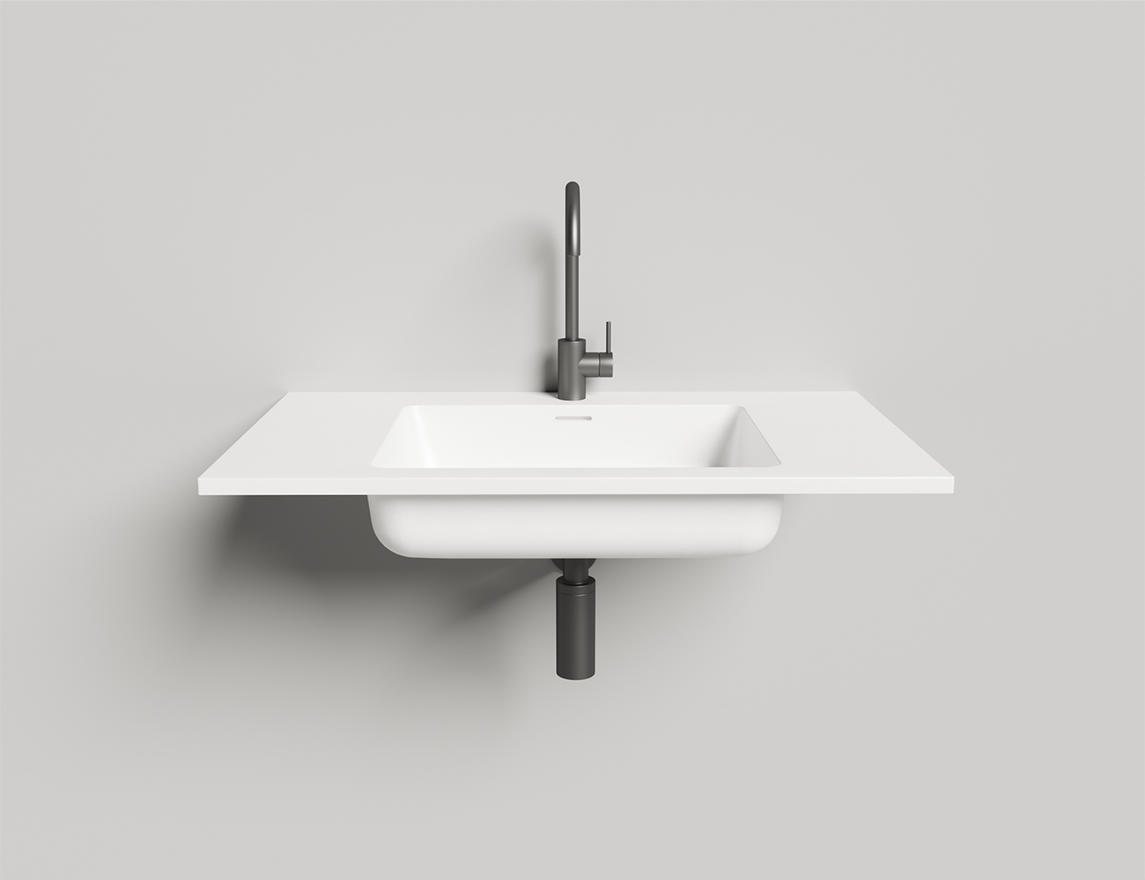 Раковина столешница onda матовая s-stone 800x500x163 цвет на выбор по ral полностью salini