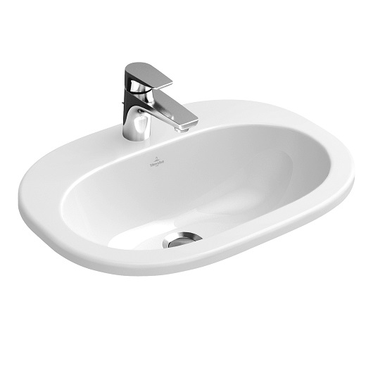 Раковина врезная сверху o.novo 560x405 белый глянцевый villeroy&boch