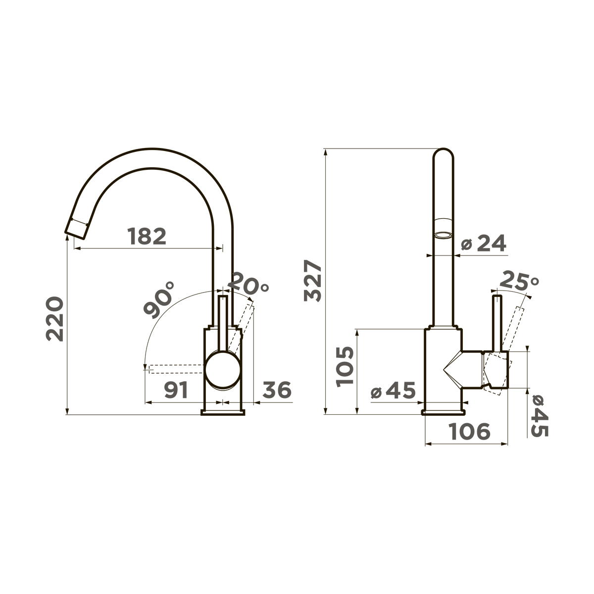 Смеситель для кухни omoikiri shinagawa-p-pl латунь/платина