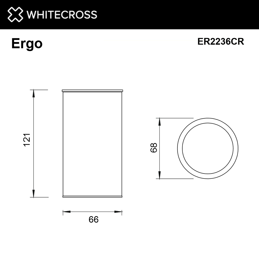 Стакан настольный WHITECROSS Ergo ER2236CR (хром)