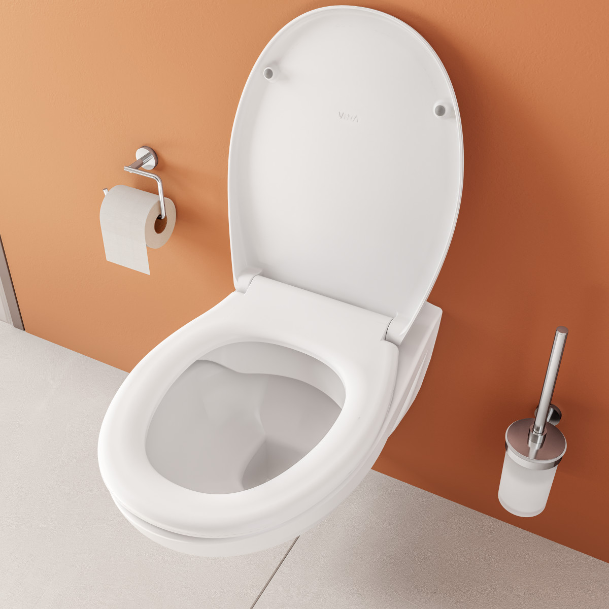 Подвесной унитаз VitrA S10 7855B003-0075 безободковый SpinFlush белый санитарный фарфор антибактериальное покрытие Hygiene