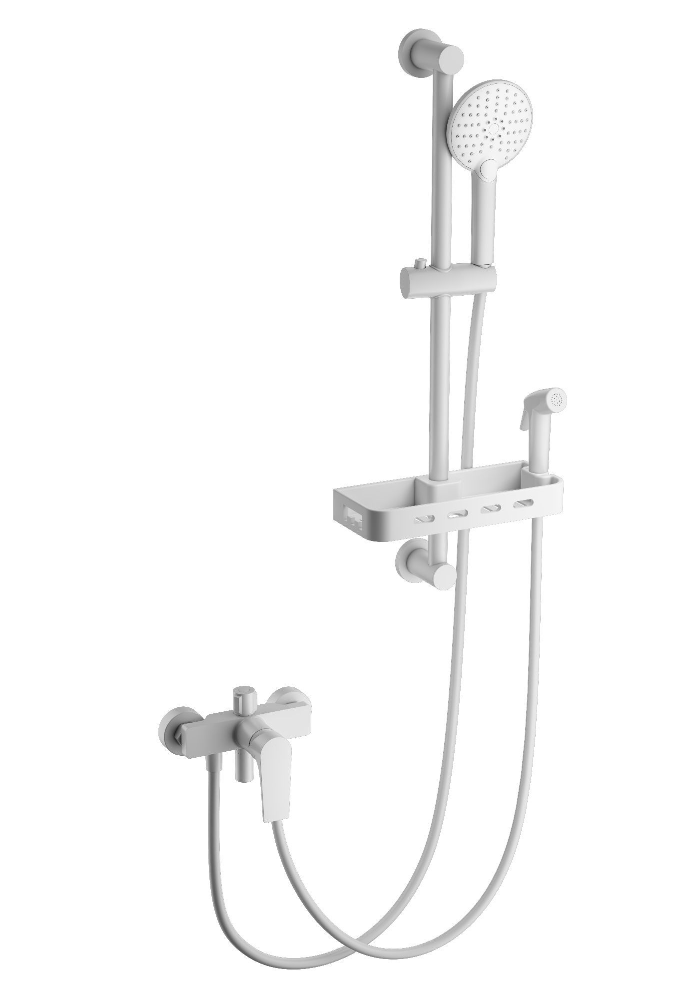 Смеситель для душа с гарнитуром wonzon & woghand, белый матовый (ww-a31003-mw) Смеситель для душа с гарнитуром wonzon & woghand, белый матовый (ww-a31003-mw)