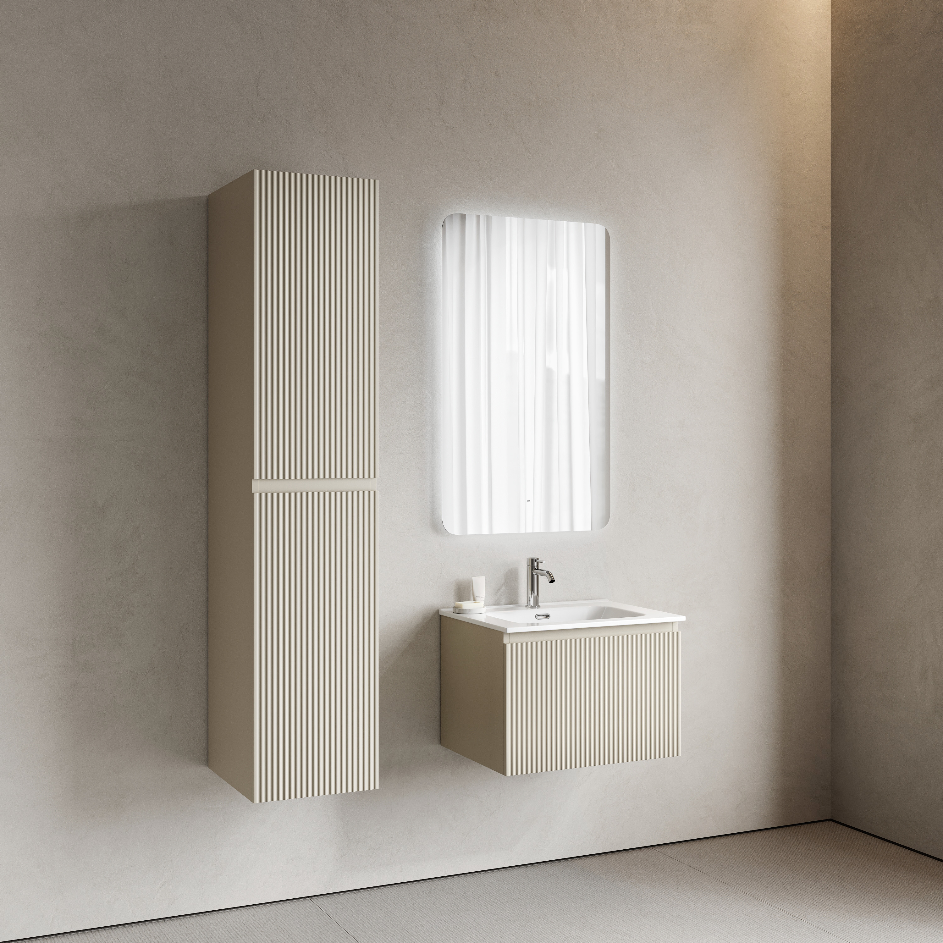 Тумба подвесная SANCOS Snob R 1.0 590х445х406, c одним ящиком оснащенным доводчиками, Beige Soft , арт. SNR1.060CE