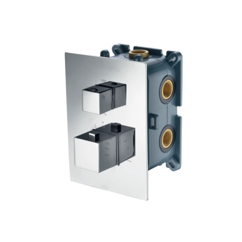 Смеситель термостатический для ванны/душа скрытого монтажа на 3 потребителя с внутренней частью imex gst33v chrome