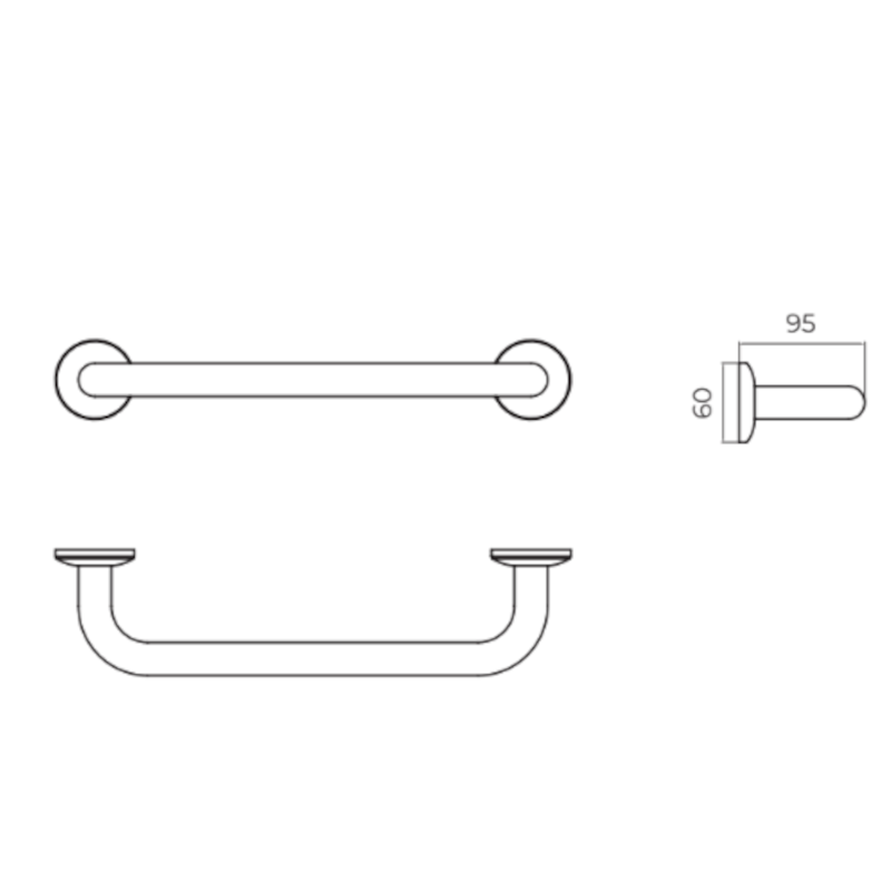Душевой поручень 32см из нерж. стали addimex aas004/nq brushed nickel
