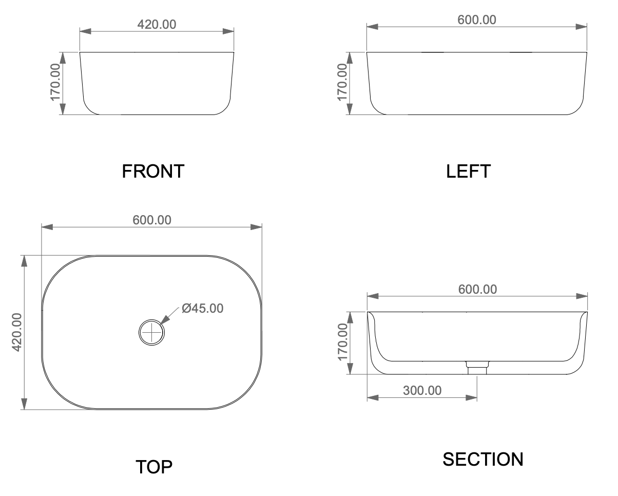 Раковина накладная 60x42 см gsg ceramic design hit! hilavre60036, smeraldo matt