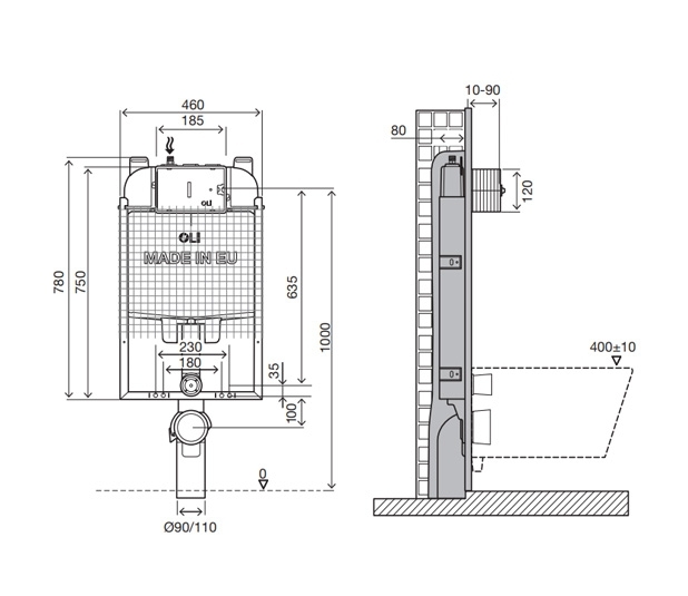 Смывной бачок скрытого монтажа механика  simflex oli74 oli