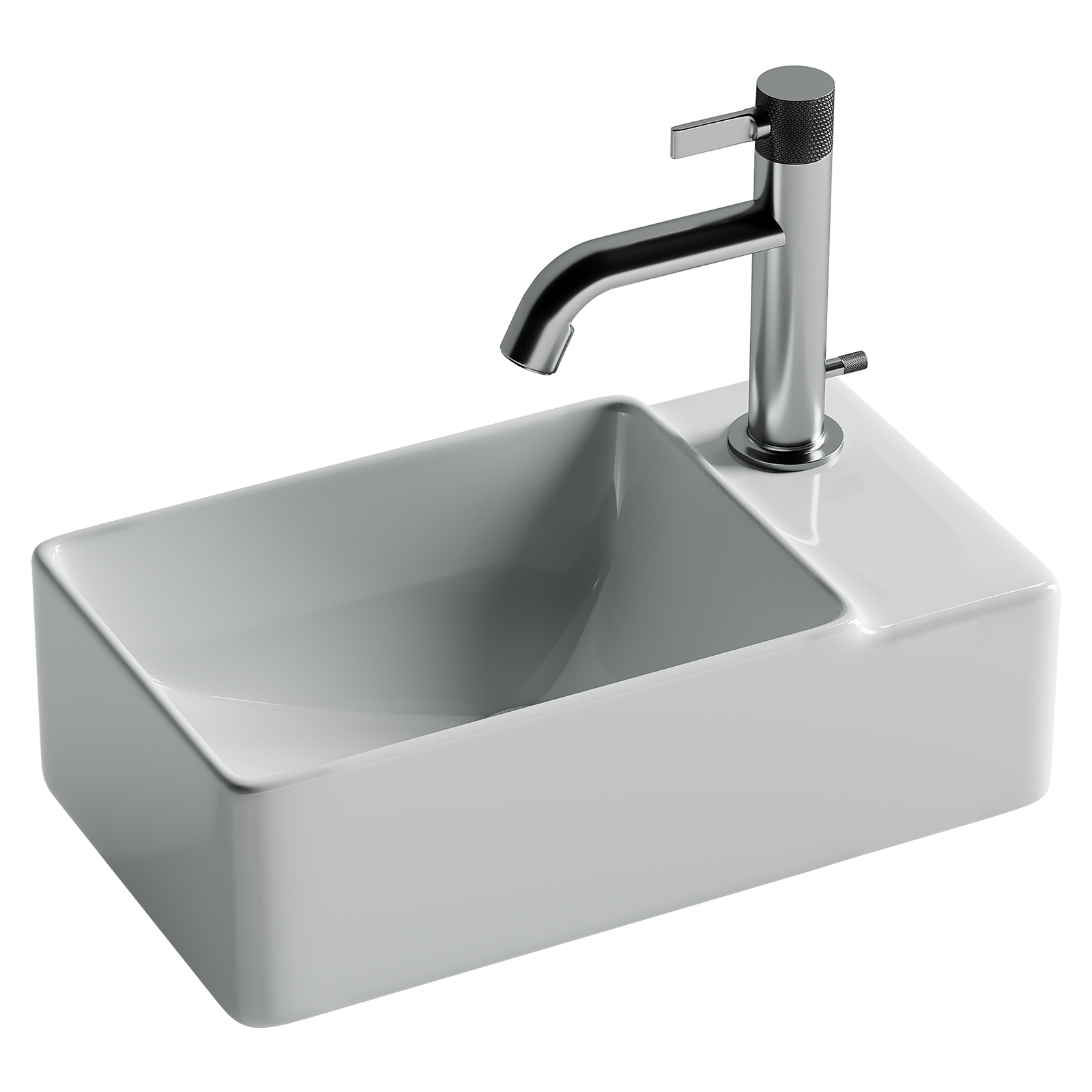 Умывальник подвесной прямоугольный (чаша слева, отверстие под смеситель справа) element 395x220x125мм