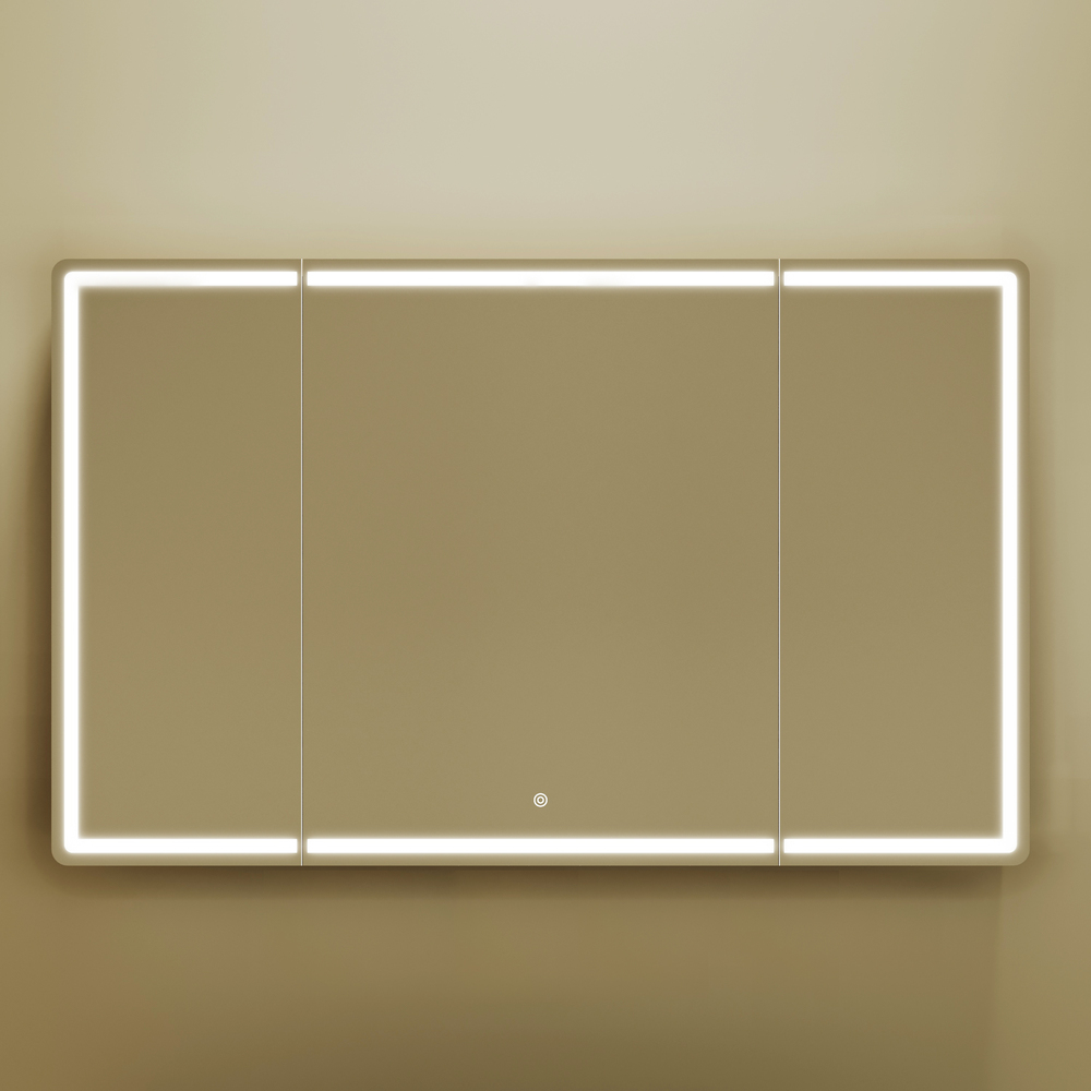 Зеркальный шкаф для ванной комнаты sancos mirror 1190x150х740 мм, с led подсветкой, цвет дуб чарльстон, арт. mi120ech