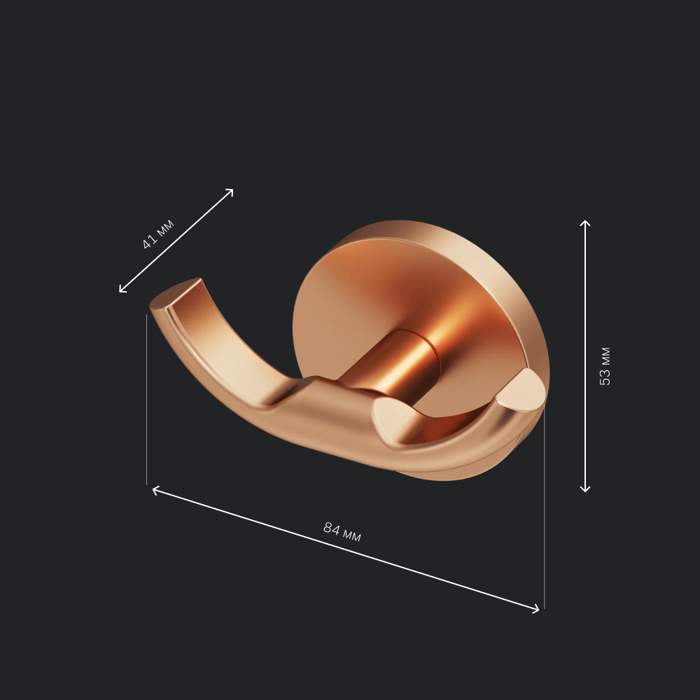A85A35644 X-Joy, Двойной крючок для полотенец, роз. золото