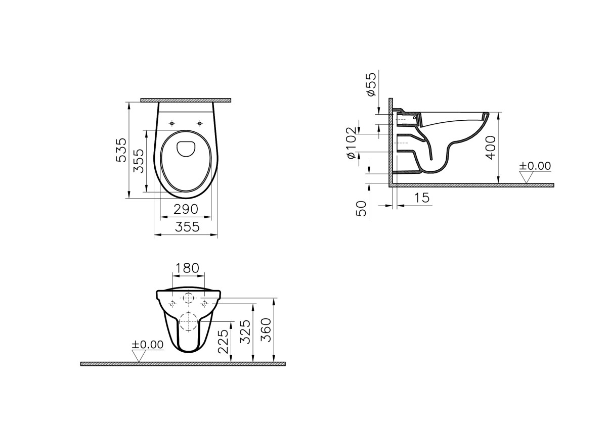 Инсталляция с унитазом VitrA Normus 9773B003-7206 комплект 4 в 1 с сиденьем микролифт цвет клавиши глянцевый хром