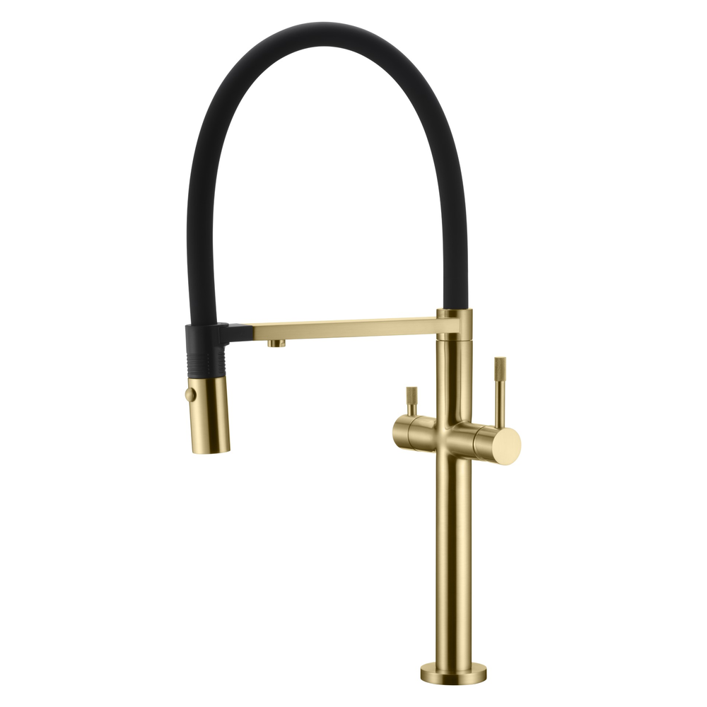 Смеситель для кухни UNO MATT GOLD c краном для питьевой воды