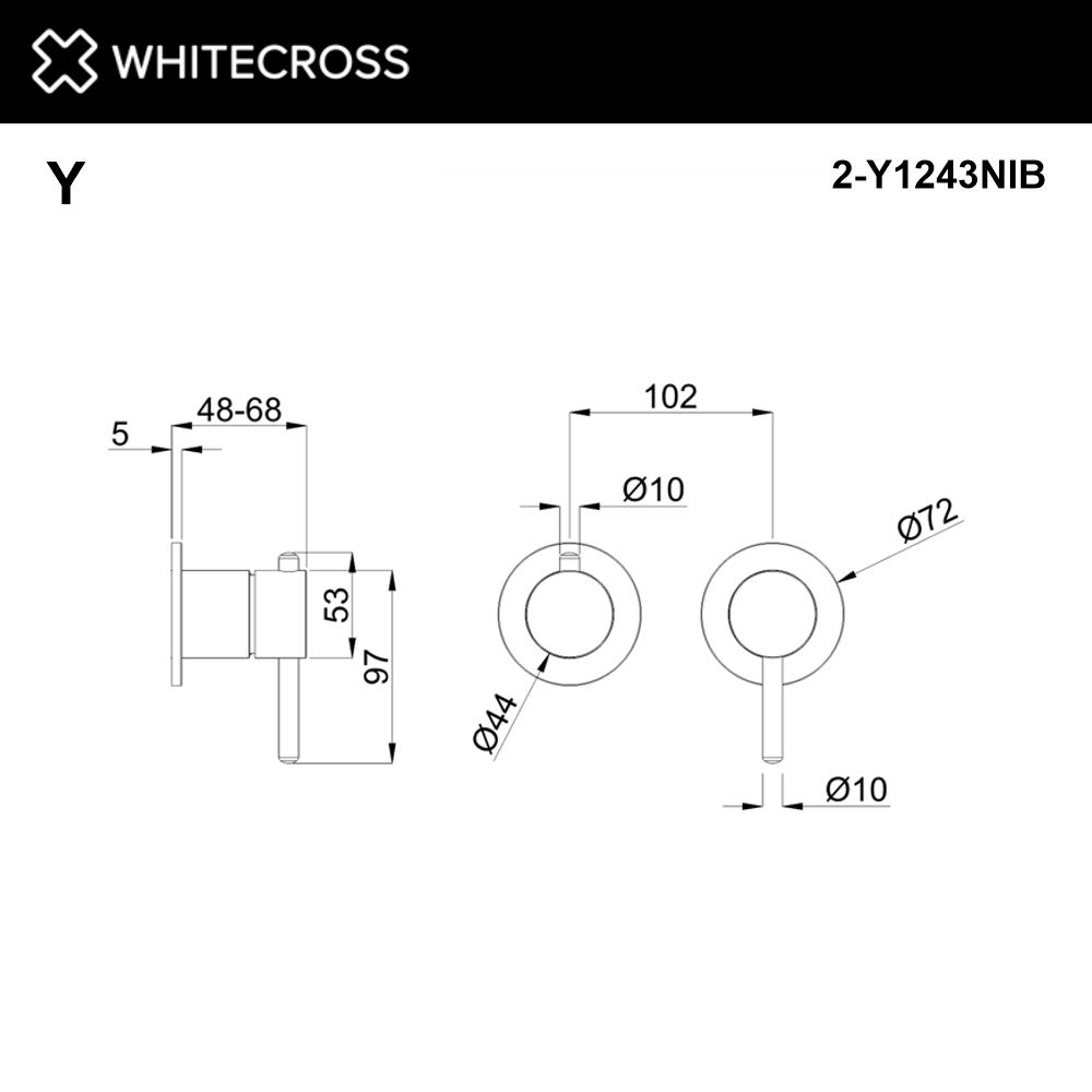 Внешняя часть смесителя на 3 потребителя whitecross y1243nib (брашированный никель)