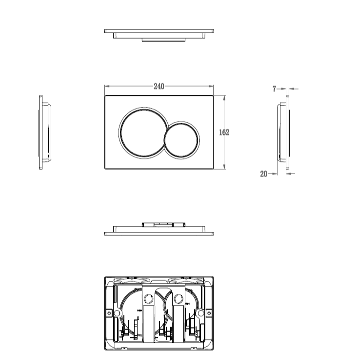 Кнопка смыва для инсталляции механическая wonzon & woghand, черный матовый (ww-ib232-mb)