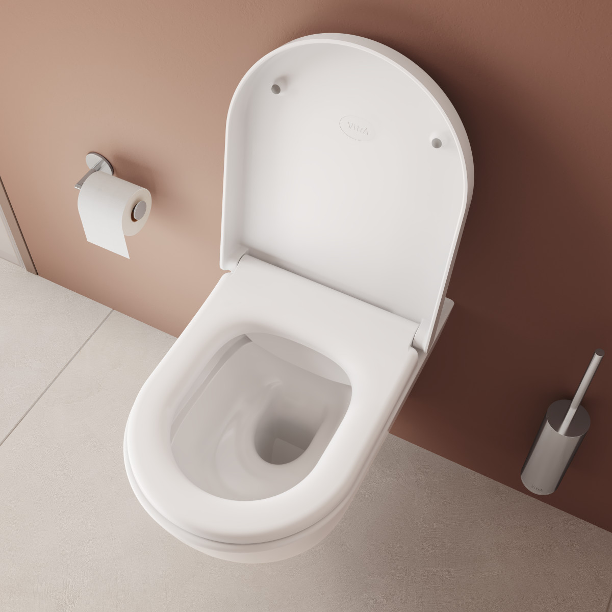 Подвесной унитаз VitrA Mia Round 7510B003-0075 безободковый SmoothFlush белый санитарный фарфор антибактериальное покрытие Hygiene