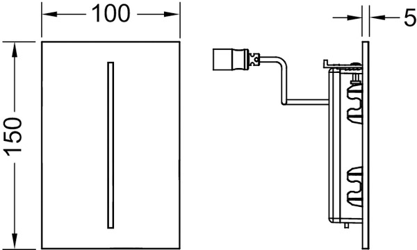 Электронная панель смыва писсуара tecefilo, питание от батареи 7,2 в