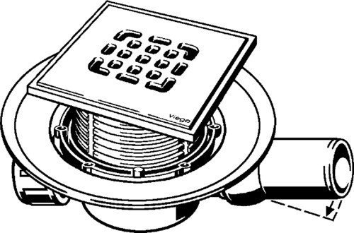 Viega Advantix 4935.2 арт. 557140 Душевой трап с декоративной панелью 150*150 мм (хром)