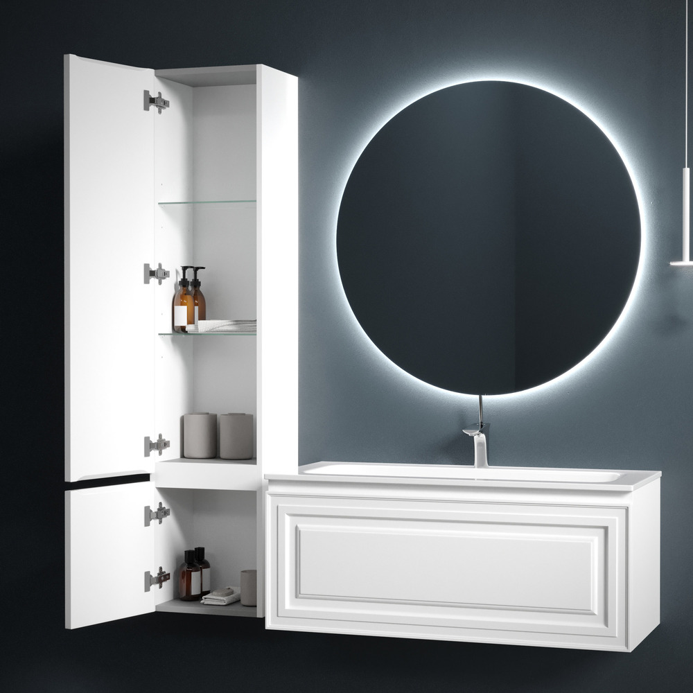 Шкаф-пенал sancos very подвесной левый,  bianco , 350х300х1600 мм, арт. pvr35lw