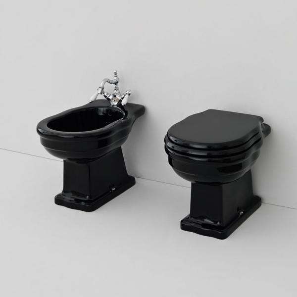 Биде напольное черный глянцевый 385x360x560 hermitage artceram