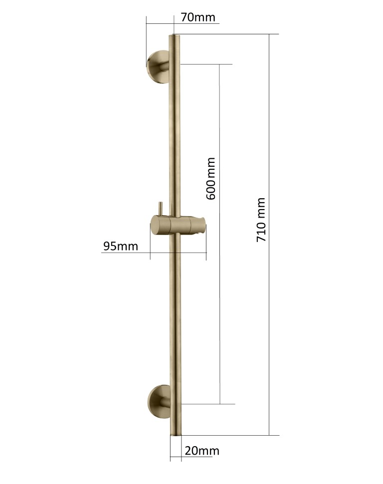 Душевая штанга uno copper brushed