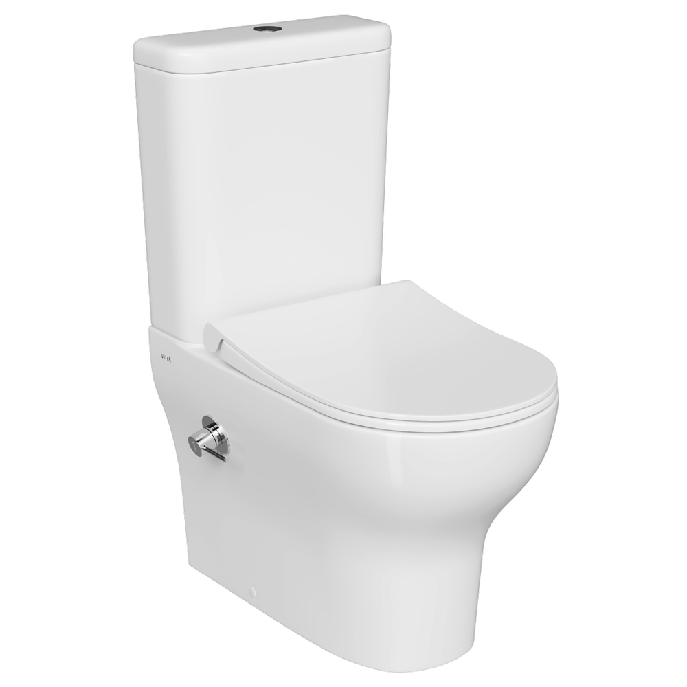 Унитаз-компакт напольный VitrA Zentrum 9012B003-7226 с сиденьем микролифт белый санитарный фарфор антибактериальное покрытие Hygiene