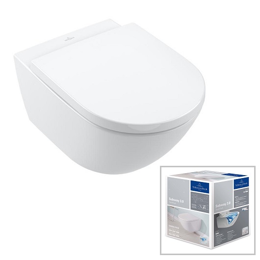 Унитаз, Villeroy&Boch, Subway 3.0, подвесной, шгв 370*560*360, цвет-альпийский белый, комбинированная упаковка