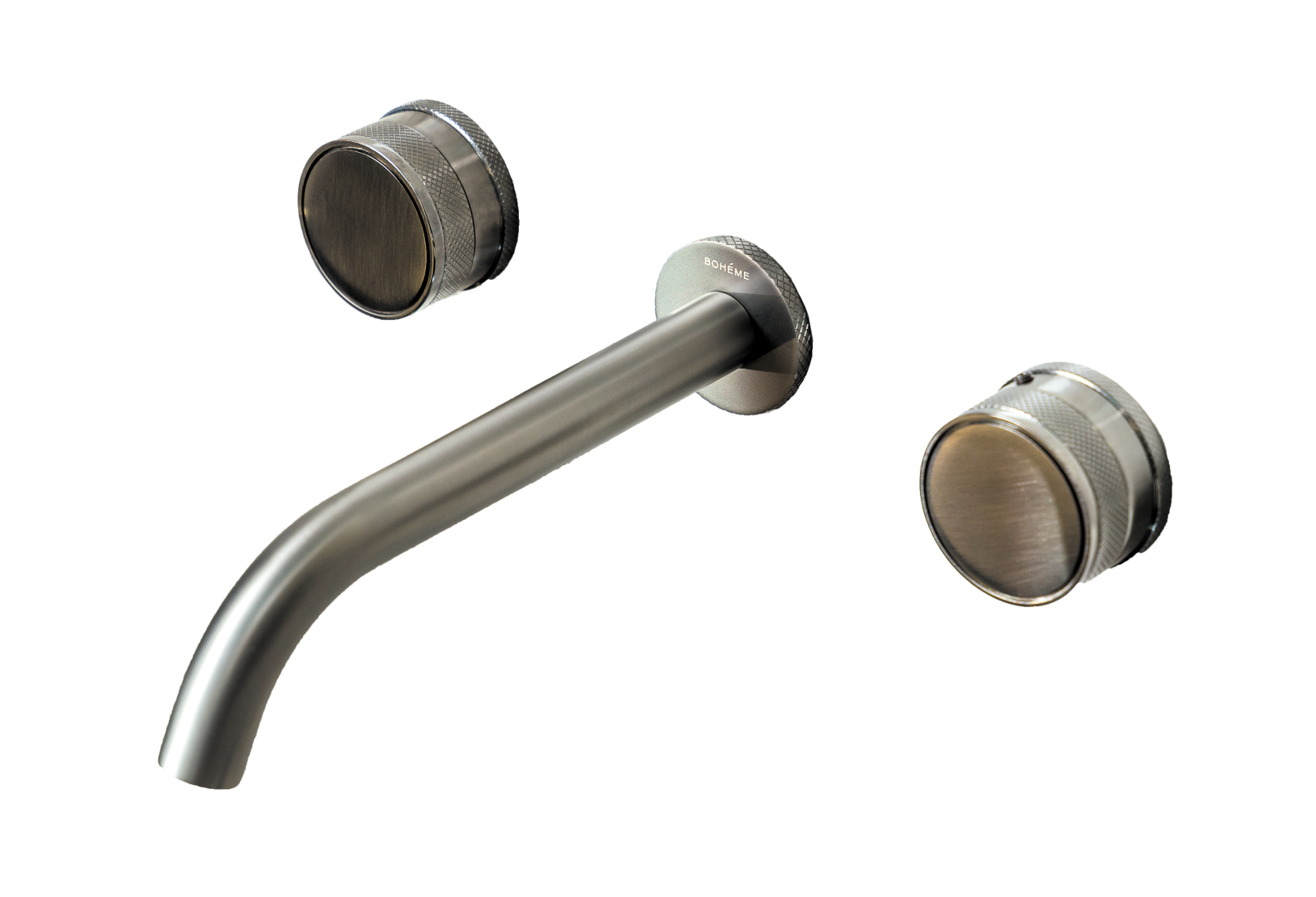 Смеситель для раковины настенный  на 3 отверстия boheme prestige 152-2-gm-pr оружейная сталь