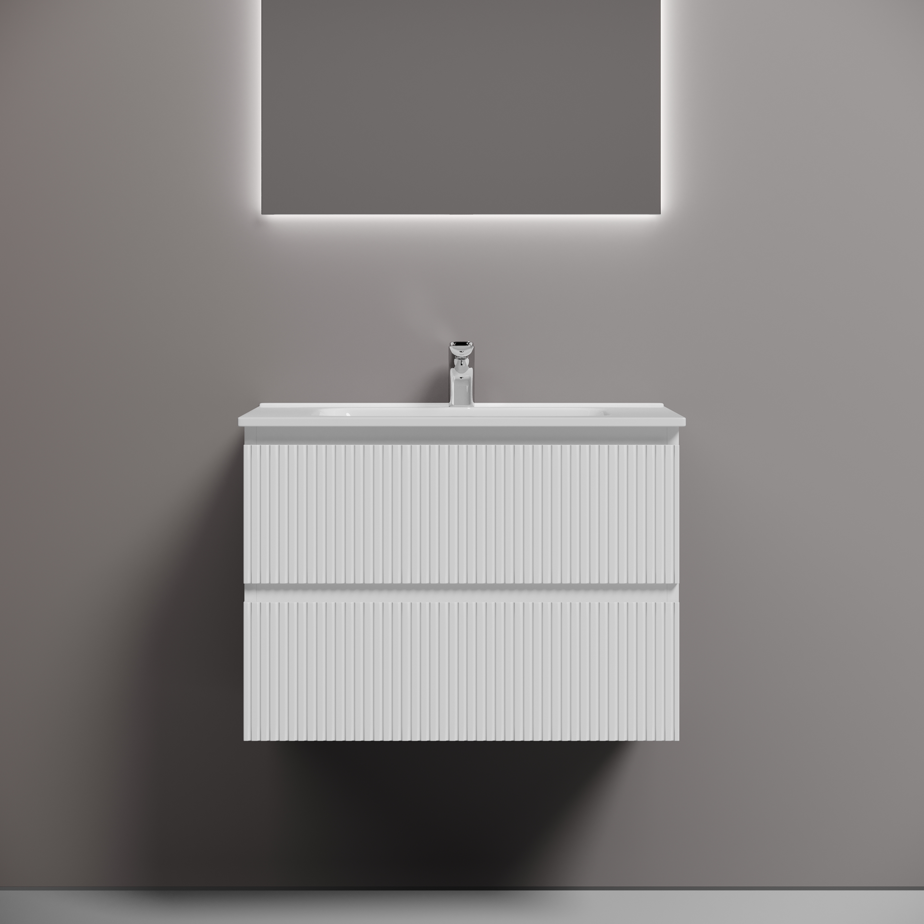 Тумба подвесная sancos snob t 690х445х500, c двумя ящиками оснащенными доводчиками, bianco, арт.snt70w