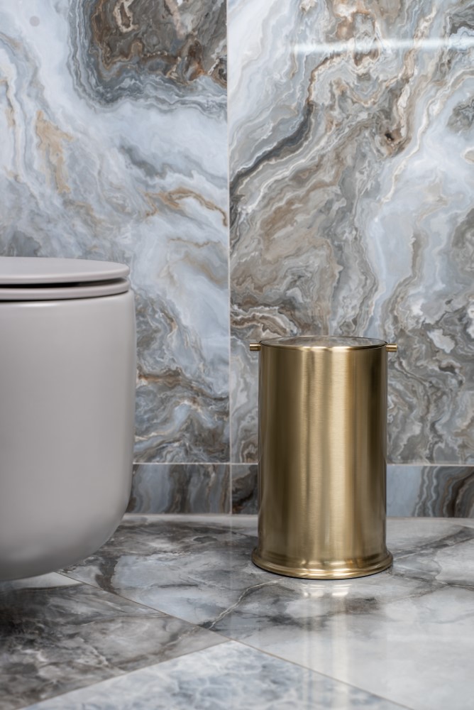 Ведро для мусора с вращающейся крышкой Matt Gold