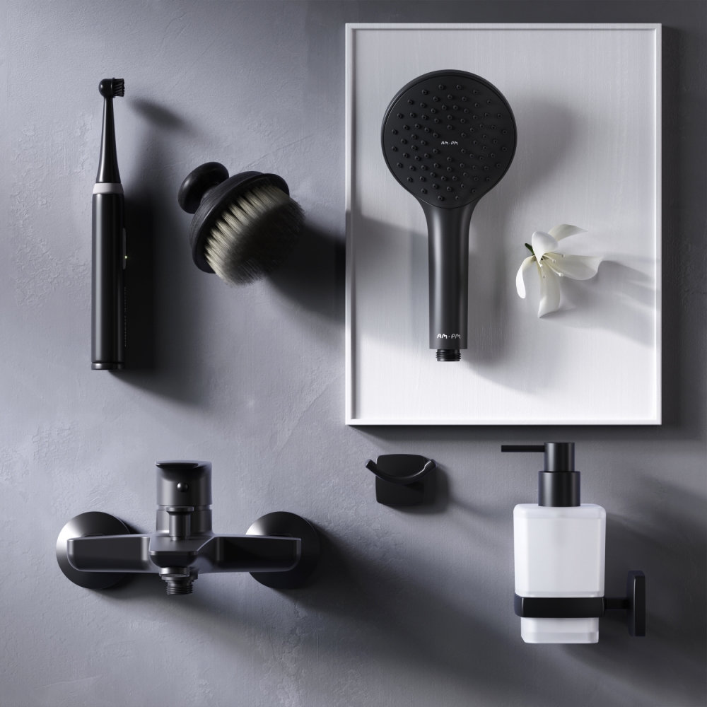 F90A10022 Gem, смеситель для ванны/душа излив 179 мм, черный, шт.