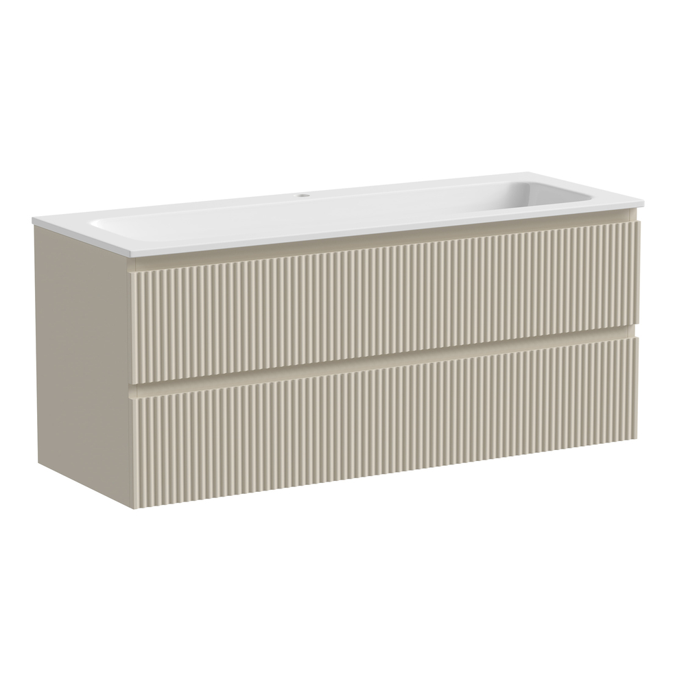 Тумба подвесная sancos snob r 1195х445х500, c двумя ящиками оснащенными доводчиками, beige soft, арт.snr120ce