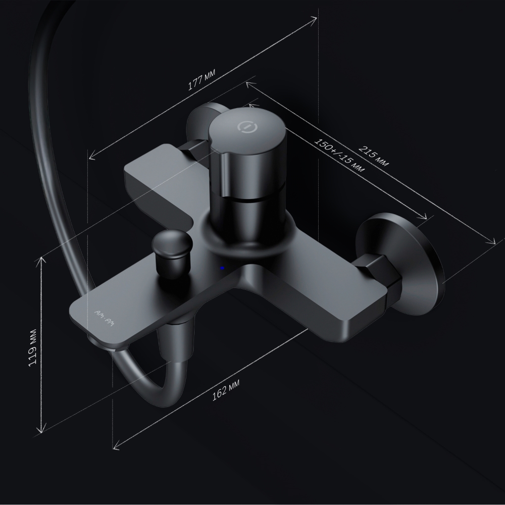 F85A10522_xxx X-Joy TouchReel смеситель д/ванны/душа нажимной, чёрный