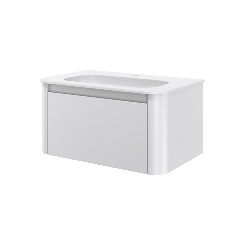 Тумба c раковиной voi 80см matt white