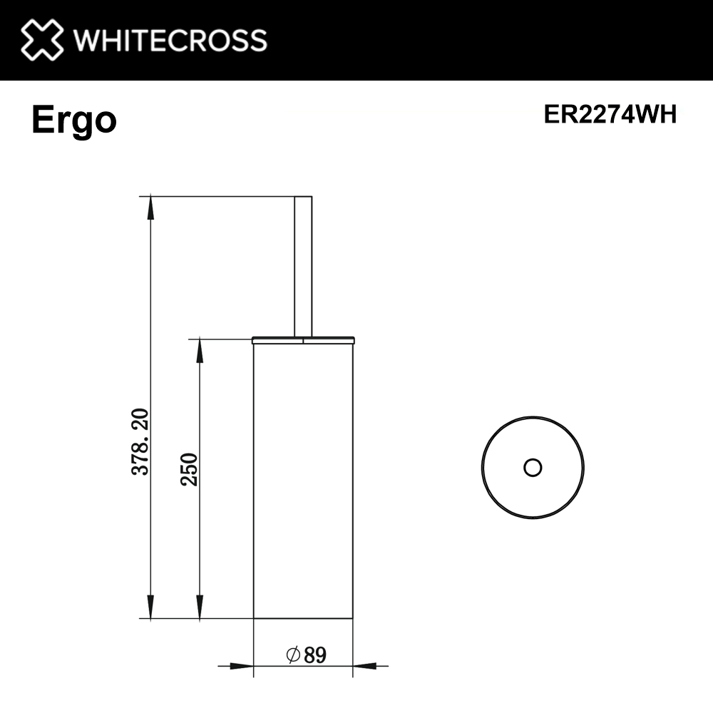 Ершик напольный whitecross ergo er2274wh (белый мат)