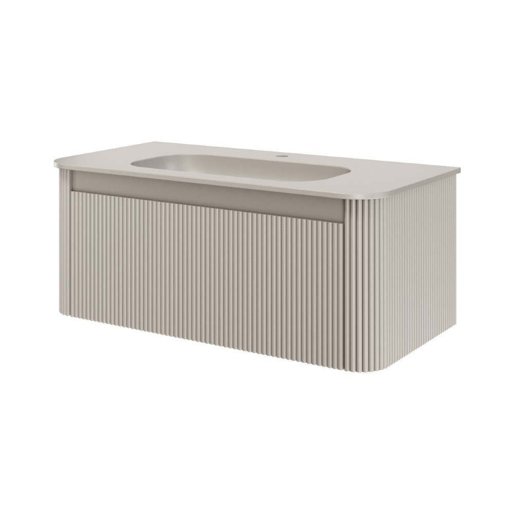 Тумба c раковиной voi рифл. 100см cashmere