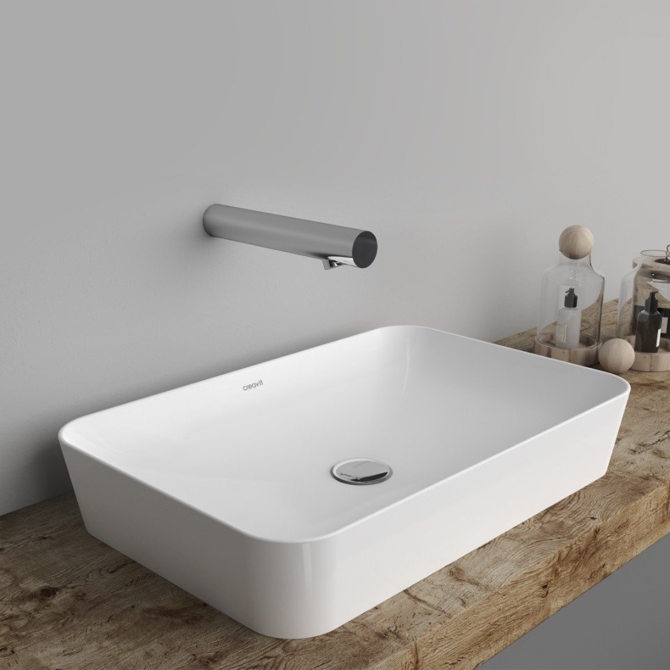 Creavit ultra ul060-00cb00e-0000 раковина накладная 600*400 мм (белый глянцевый)