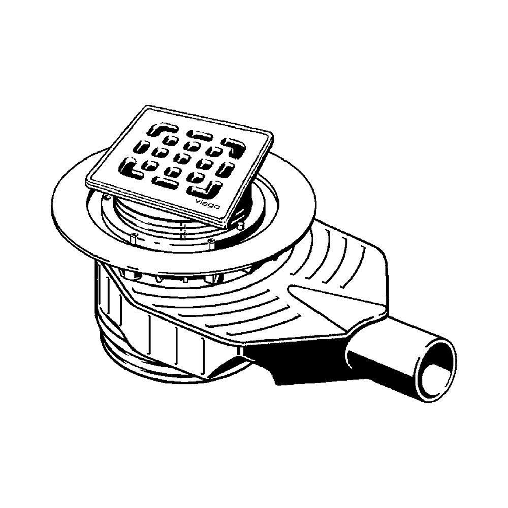 Viega Advantix Top 4914.10 арт. 669201 Душевой трап с декоративной панелью 100*100 мм (хром)