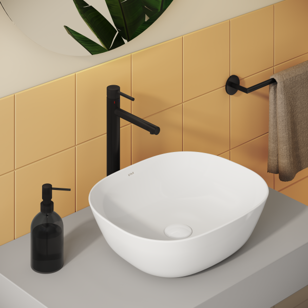 Смеситель origin для раковины-чаши, большой, цвет матовый черный