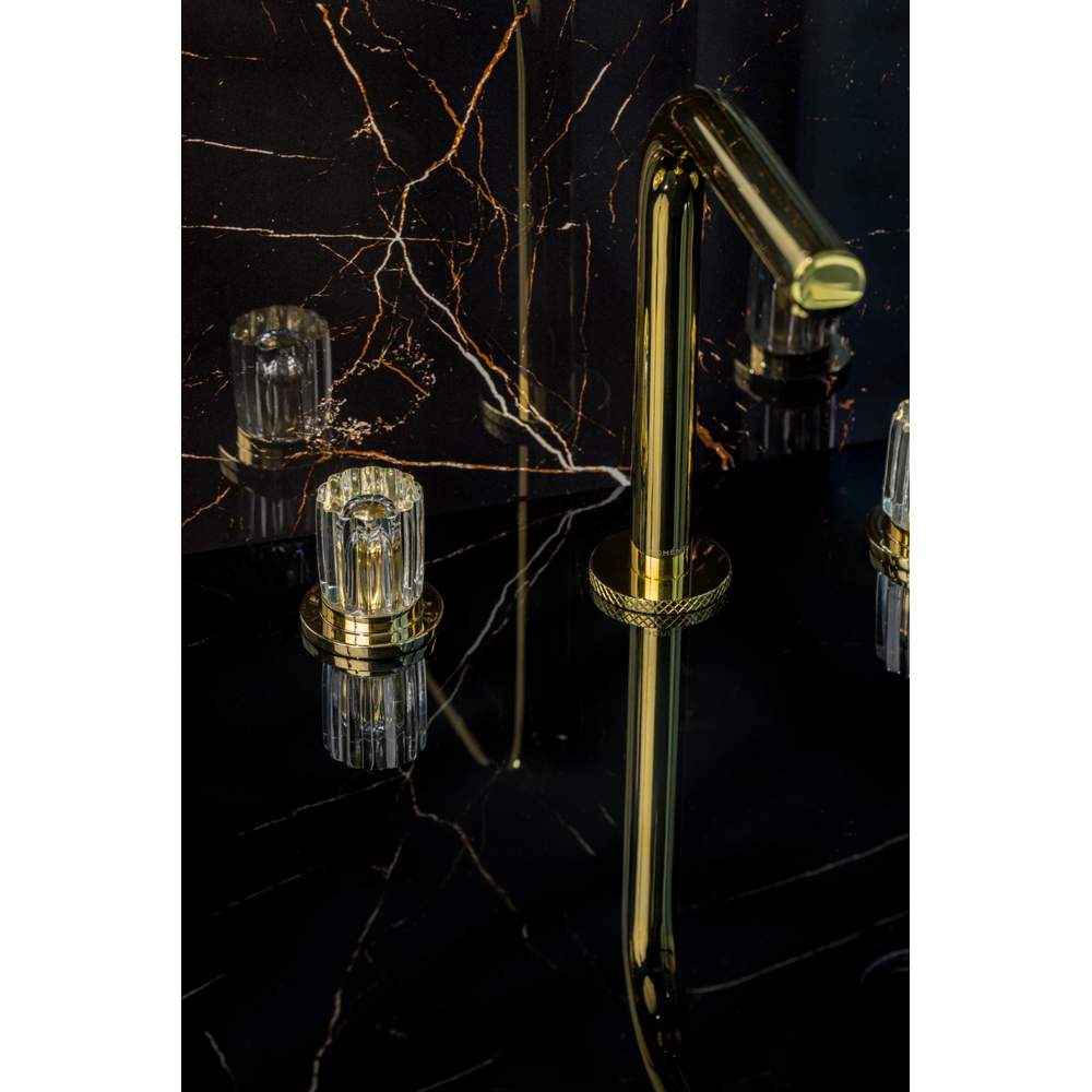 Смеситель на столешницу ELEGANTE на 3 отв. GOLD