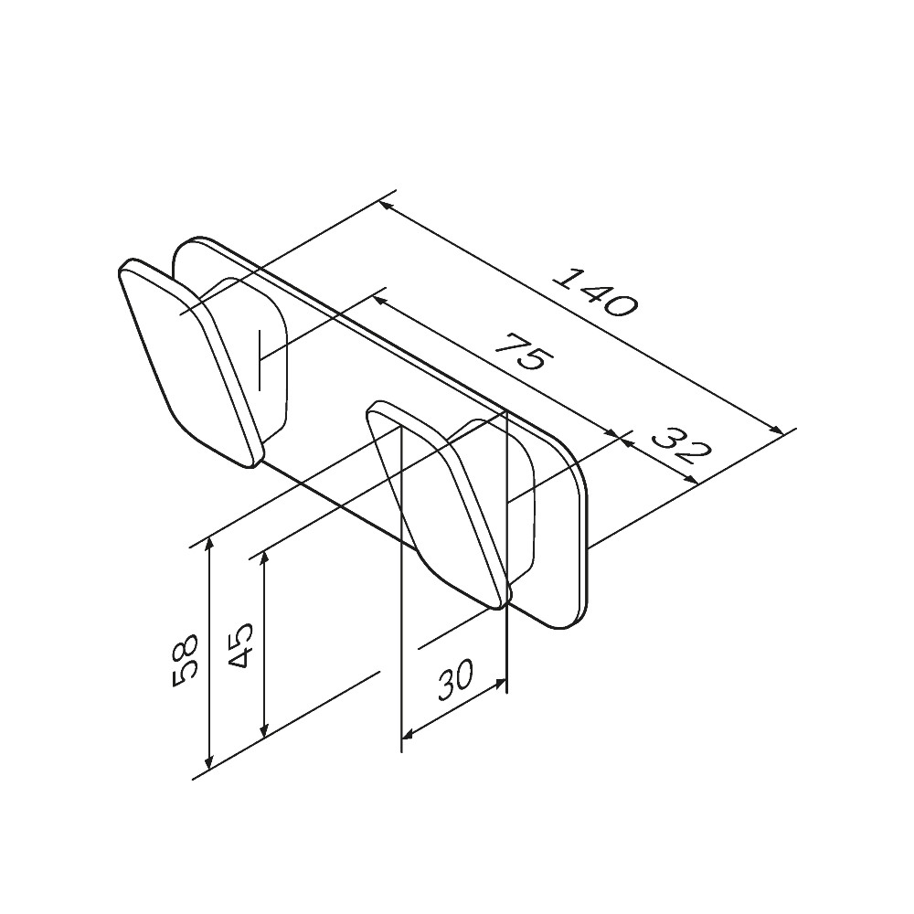 A50A35622 Inspire V2.0, Двойной крючок для полотенец, черный, шт