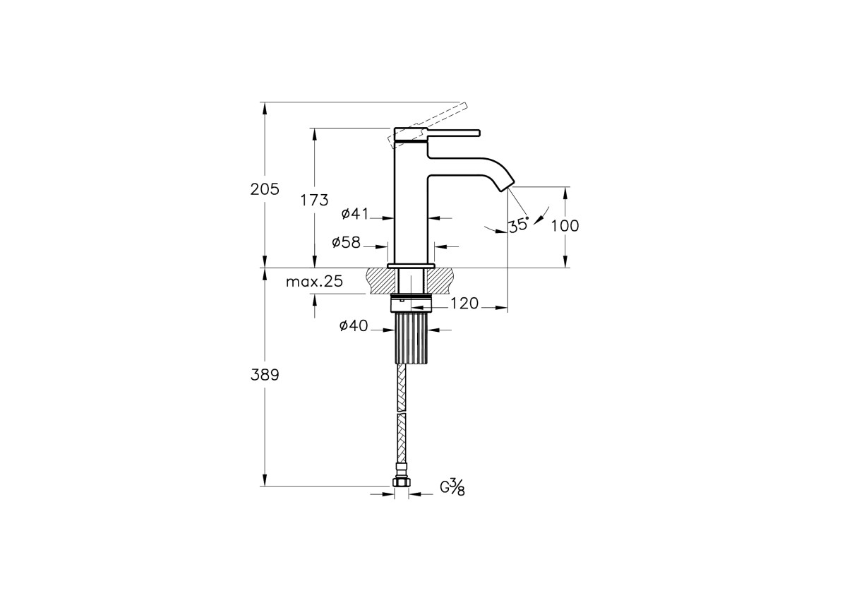 Смеситель для раковины VitrA Minimax Round A4353036EXP однорычажный матовый черный латунь