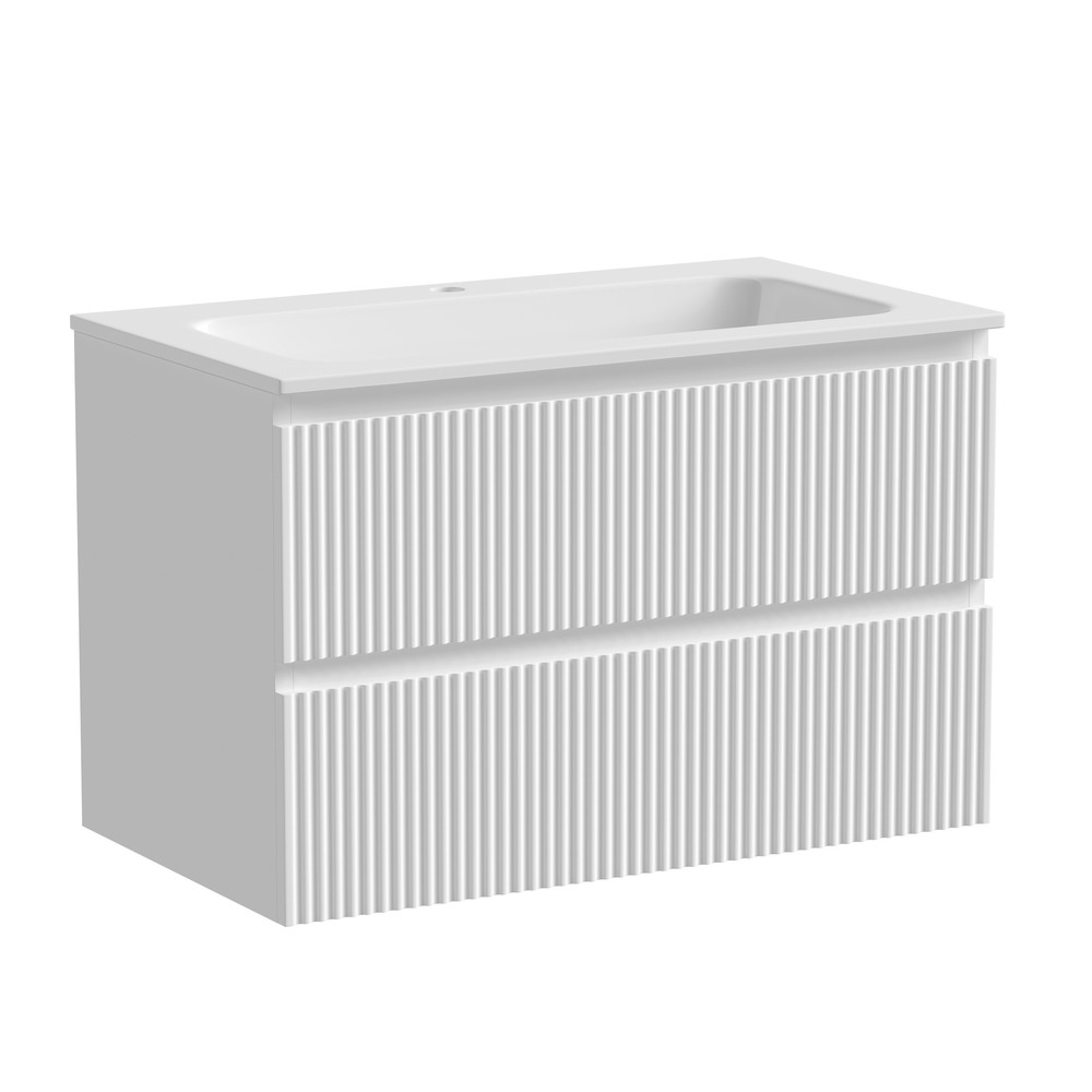 Тумба подвесная sancos snob r 790х445х500, c двумя ящиками оснащенными доводчиками, bianco, арт.snr80w