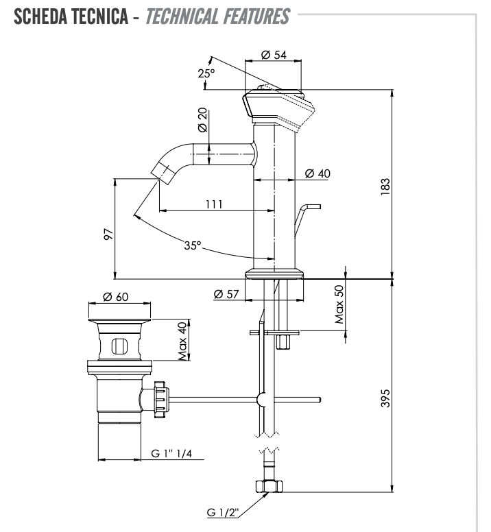 Смеситель для раковины remer element et10
