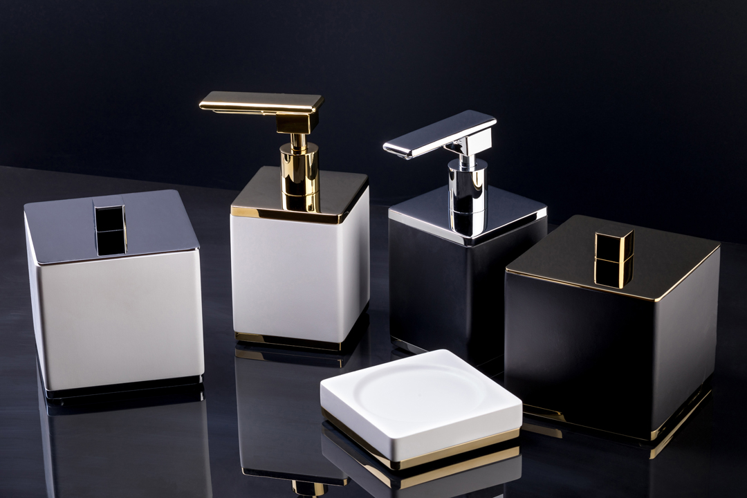 Диспенсер для ватных дисков boheme 10964-b-g черный с золотом, коллекция ы