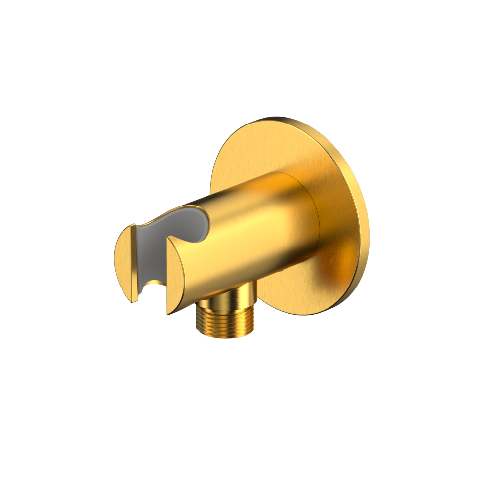 Угловой соединительный элемент с держателем лейки whitecross y1015glb (брашированное золото)
