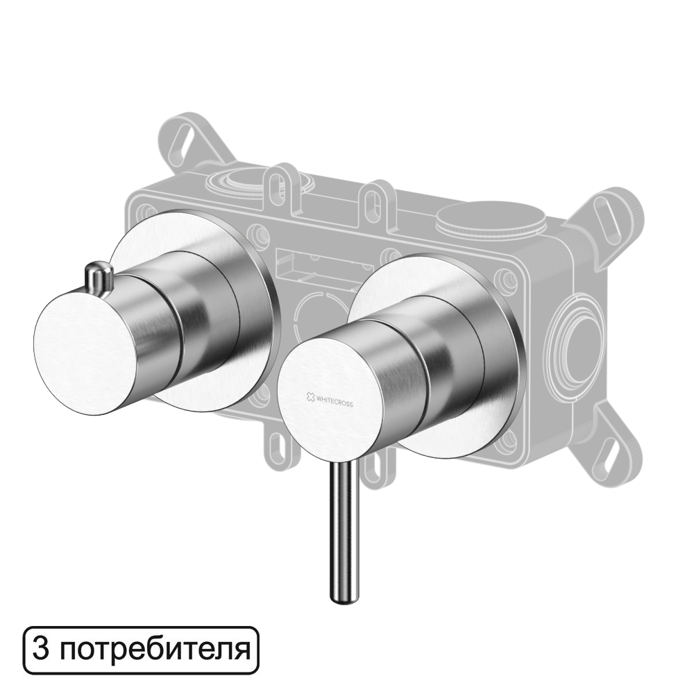 Смеситель скрытого монтажа на 3 потребителя whitecross y y1243nib (брашированный никель)