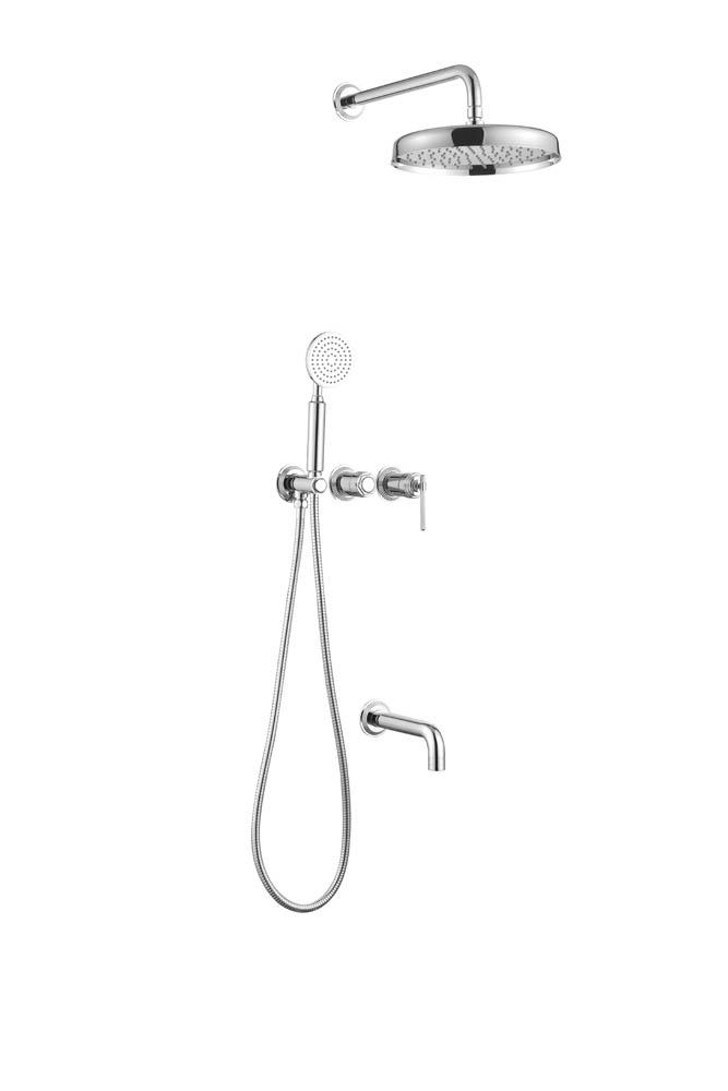 Смеситель встроенный + верхний + ручной душ + излив, boheme eterna chrome