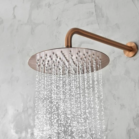 Смеситель для душа скрытого монтажа готовый комплект верхний душ ø25cм imex monza gpm039/orc brushed rose gold pvd